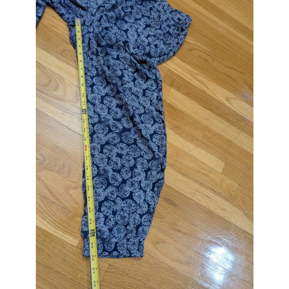 Fatface Blue Patterned Drawstring Pants Size 16 - image 7